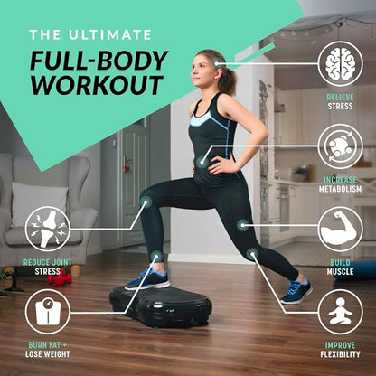 Bluefin Fitness Ultra Slim and Premium 3D Power Vibration Plate - Innovational Vibro Shaper 5 Programs + 180 Levels - Noiseless Home Fitness Bluetooth Speakers Easy Storage Sleek & Compact Design