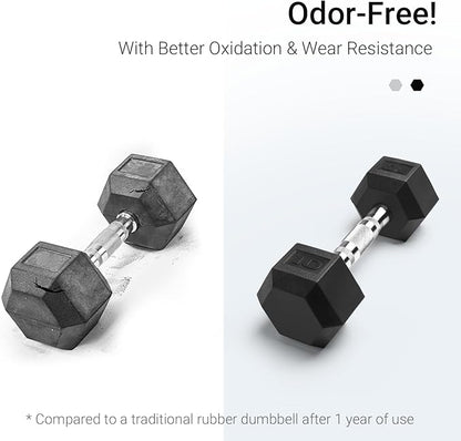 LIONSCOOL Odorless PVC Encased Hex Dumbbells