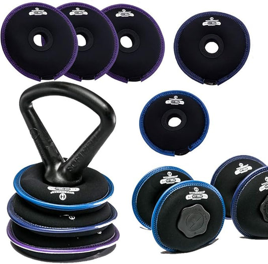 HYPERWEAR SoftBell 3 in 1 Kettlebell/Dumbbell Weight Combo 3-20lbs Dumbbell 5-30lbs Kettlebell)