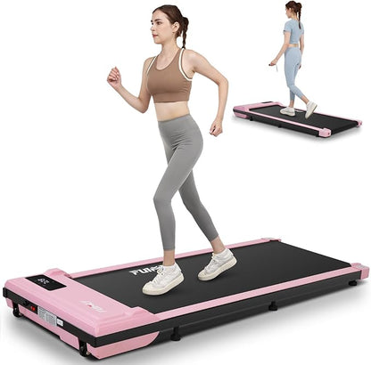 FUNMILY Walking Pad Treadmill 300 lb Capacity Under Desk Treadmill, 2.5hp Portable Treadmills for Home Office Small Running, 2 in 1 Working Walking Jogging Machine with Shock Absorption, LED Display