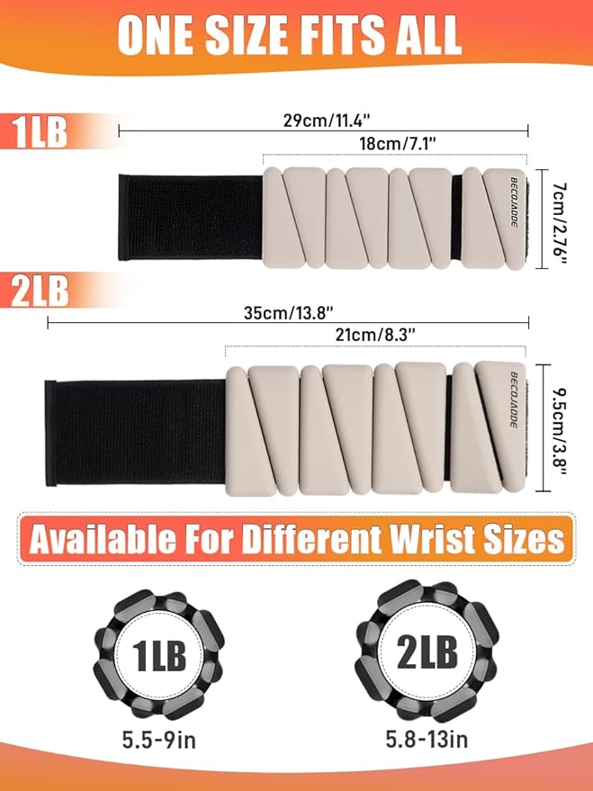 Wrist Ankle Weights Adjustable Training Intensity for Strength Training Walking Running Yoga Pilates Jogging for Women Men Set of 2