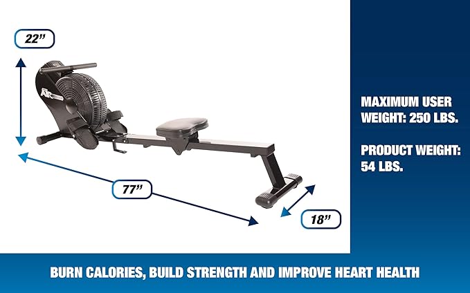 Stamina ATS Air Rower Machine with Smart Workout 250 lbs