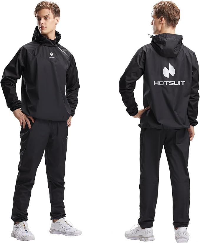 HOTSUIT Sauna Suit for Men Sweat Sauna Jacket Pant Gym Workout Sweat Suits