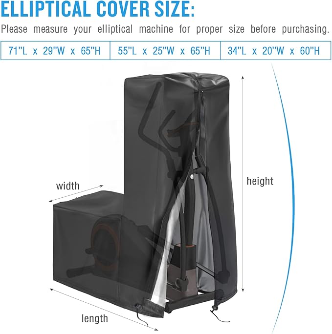 Elliptical Cover, Elliptical Exercise Machine Cover for Home Use Elliptical Trainer Waterproof & Dustproof Protective Cover