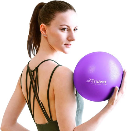 Trideer Pilates Ball 9 Inch Core Ball, Small Exercise Ball with Exercise Guide Barre Ball Mini Yoga Ball for Pilates, Yoga, Core Training, Physical Therapy, Balance, Stability, Stretching