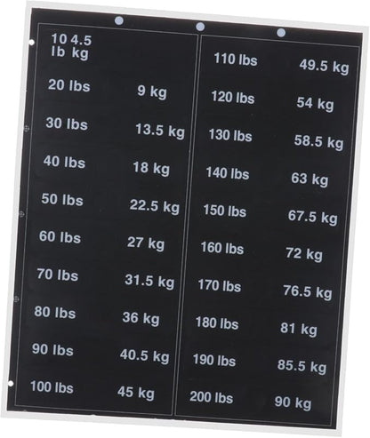 Weight Sticker Labels Weight Stack Labels 10lbs to 200Ibs, Machine