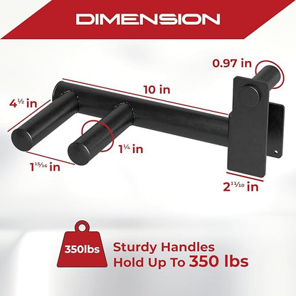 Yes4All 350 LBS Capacity - Dip Bars for 2x2 with 1" Hole Power Cage, Squat Rack Attachments - Narrow and Wide Grip Handles Dip Attachment for Dips, Pull Up, Push-up (Black)