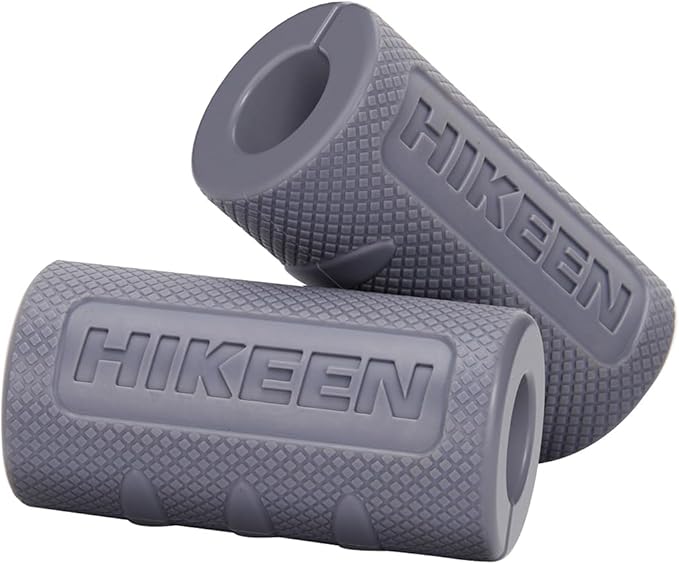 Hikeen Thick Bar Dumbbell Grips,Non Slip Hard Rubber Barbell Grips,Grips for Weight Lifting, Muscle Building-2" Outer Diameter