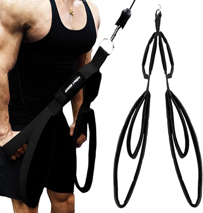 Tricep Rope Cable Attachment with 6 Anti-Slip Handles, Tricep Pull Down Attachment for Professional Fitness Training, Gym Rope Attachment for Professional Gym