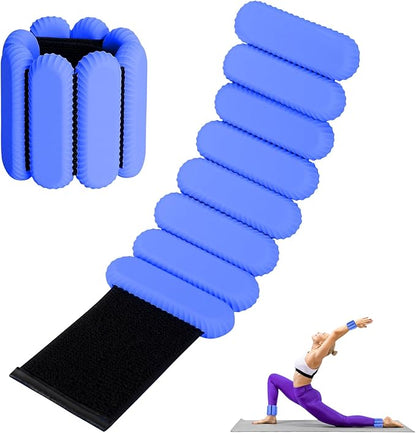 Wrist Ankle Weights for Women, Adjustable Ankle Weights Strength Training Silicone Bracelets Workout Wrist Ankle Weights for Men Women Yoga Running Dance Ankle Arm Leg Weights (2lb)