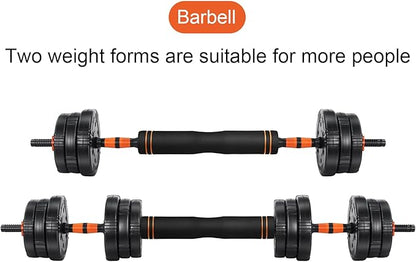 EDOSTORY Adjustable Dumbbell Set, 22/44/66/88lbs Free Weights Dumbbells for Home Gym, 4 in 1 Set, Barbell Set, Dumbbell Set, Kettlebell Set and Push-ups, Non-slip Handles, Fitness for Men Women