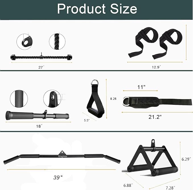 Cable Machine Accessories for Home Gym, Triceps Press Down Cable Machine attachments, LAT Pull Down attachments,, Triceps Pull Down attachments, Fitness Equipment Cable Accessories.