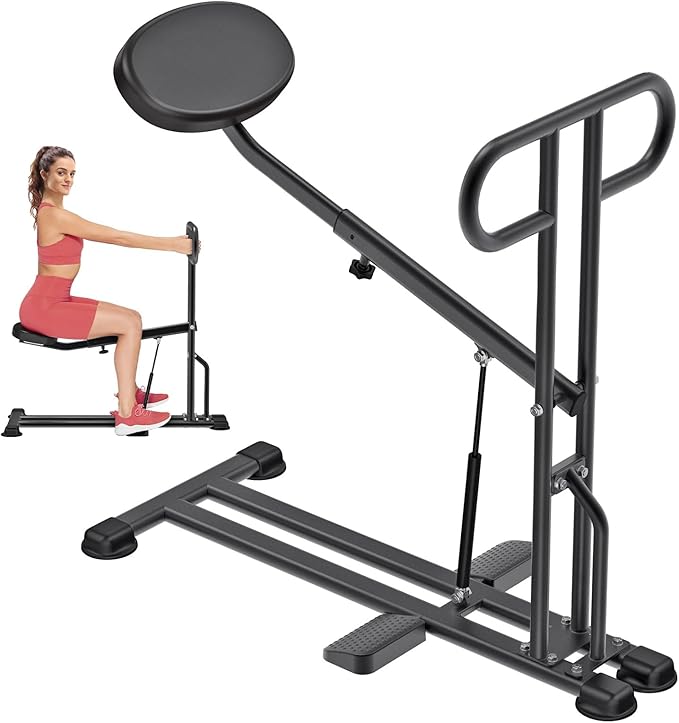 Kipika Squat Machine - Home Gym Workout Equipment for Total-Body Fitness - Low Impact Glute & Leg Cardio Trainer with Ergonomic Multi-Grip Handle - 7 Position Seat Adjustment Durable Steel Construction