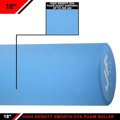 JFIT High Density Smooth EVA Foam Roller - Made in Taiwan - Multiple Size Options Available - Exercise, Massage, Muscle Recovery, Round Foam Roller