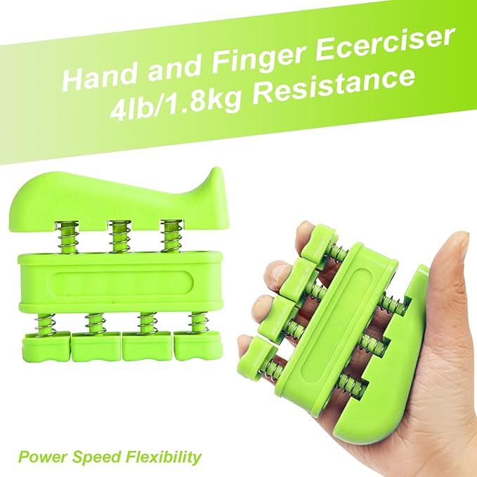 Hand Grip Strengthener 10 Pack, Grip strength trainer,Hand Gripper, Finger Stretcher Resistance Extensor Bands, Finger Exerciser & Stress Relief Ball for Athletes & Musicians