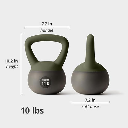 Soft Kettlebells with Cushioned Impact-Resistant Base and Anti-Slip, Wide-Grip Handle for Home Workouts, Weightlifting, and Personal Training