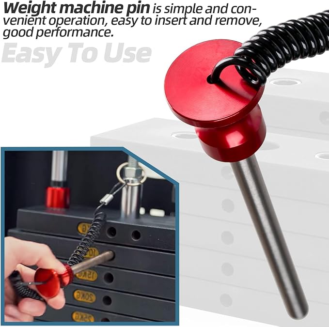 Magnetic Weight Stack Pin, Universal Gym Weight Pin Insert with Pull Rope Strength Training Equipment for Commercial Gym or Home Health Club Grade Steel Heavy Duty Gym Accessories