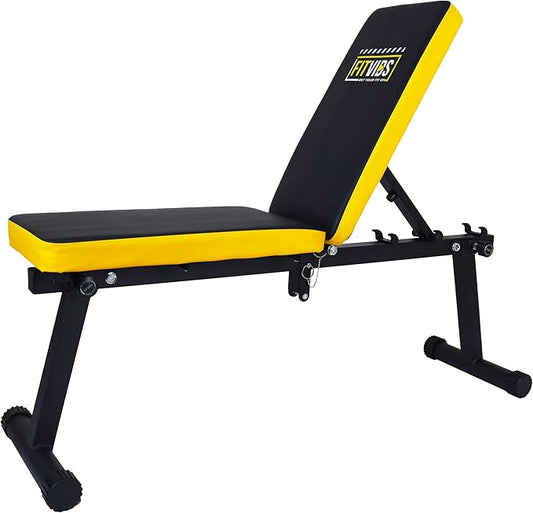 Signature Fitness Heavy Duty Adjustable and Foldable Utility Weight Bench for Upright, Incline, Decline, and Flat Exercise