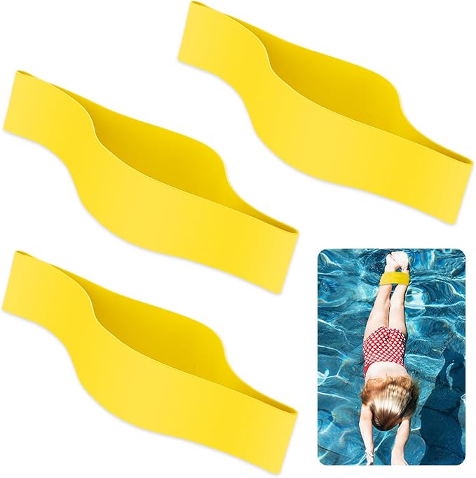 3 Pcs Rubber Pulling Ankle Strap for Swimming Yellow Ankle Bands Swim Band Swimming Gear for Legs Resistance Exercise Strength Swimming Training Equipment Accessories