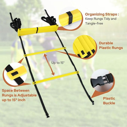 GHB Pro Agility Ladder Agility Training Ladder Speed 12 Rung 20ft with