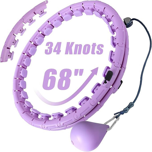 34 Knots Weighted Workout Hoop Plus Size, Smart Waist Exercise Ring for Adults Weight Loss