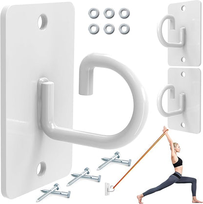 Resistance Band Wall Anchor,Workout Wall Mount Anchor,Exercise Band Hook,White Workout Band Holder for Home Gym Workout Equipment Accessories,Band Wall Mounts for Workout Band (3PCS)