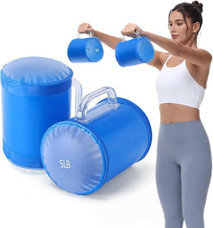 Water Dumbbells, Water Filled Training Weights Set, Water Weight Bag, Travel Weights, Adjustable Weights Dumbbells to 4~30 Lbs/Pair, for Strength Training, Fitness and Shaping