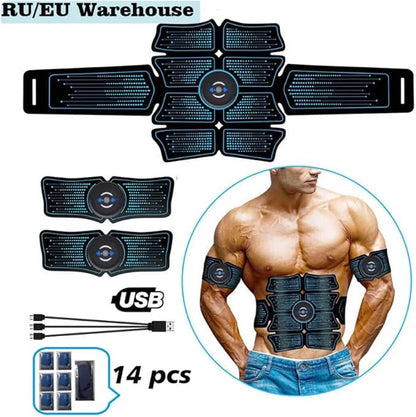 Ab Stimulator, Ab Machine, EMS Muscle Stimulator Toner, Abs Stimulator, Abdominal Belt Fitness Portable Ab Stimulator, All-in-one MHD TENS Portable Fitness Workout Equipment for Men and Women