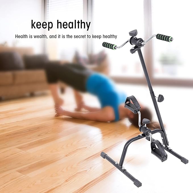 Compact Exercise Bike, Pedal Exerciser Bike Hand Arm Leg and Knee Peddler Adjustable Fitness Equipment for Seniors Elderly Home Pedal Exercise Bike for Total Body