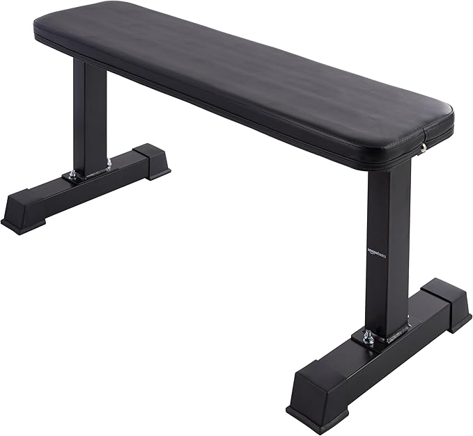 Amazon Basics Flat Weight Bench, Black