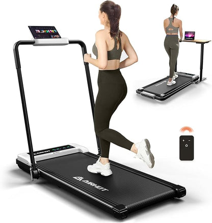 Walking Pad Treadmill, 2.5HP Under Desk Treadmill with Remote Control & LED Display, Quiet Desk Treadmill for Compact Space, Portable Treadmill for Home Office Use