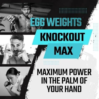 Egg Weights Knockout Max 5.0 lbs Set Bismuth Hand Weights with Anti-Slip Silicone Rubber Finger Loop for Shadowboxing, Kickboxing for Men and Women - 2 Eggs, 2.5 lbs Each + Free E-Book Workout Guide