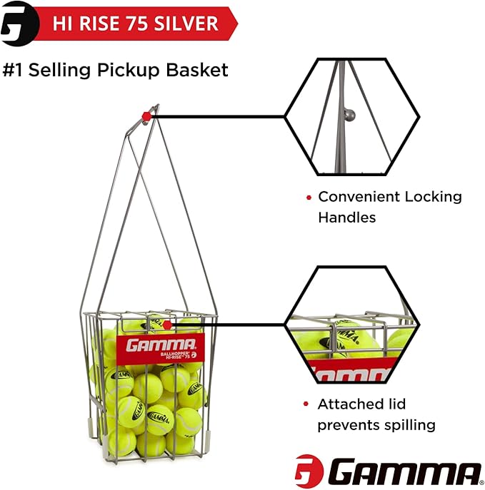 GAMMA Tennis Ball Hopper, Tennis Hopper for Easy Pick Up, Carrying, and Storage, Durable, Convenient, Heavy-Duty Construction in Multiple Sizes and Colors