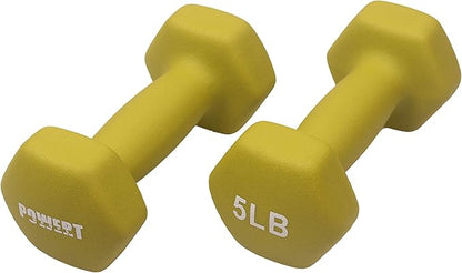 HEX Neoprene Dumbbell |Coated Colorful Hand Weights in Pair