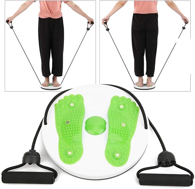 Swivel Waist Disc Board with Traccin Rope Torsin Disc Board with Multifunction Swivel Waist for Exercise DomStico Fitness