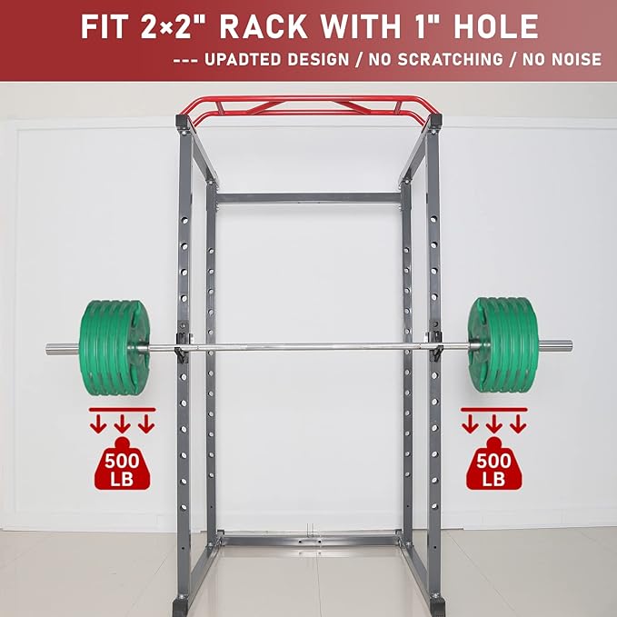 SYL Fitness 2x2 J-Hooks Power Rack Attachment Barbell Holder/Squat Rack Accessories J Cups, Pin Dia Available in 1", 1/2" and 3/4"