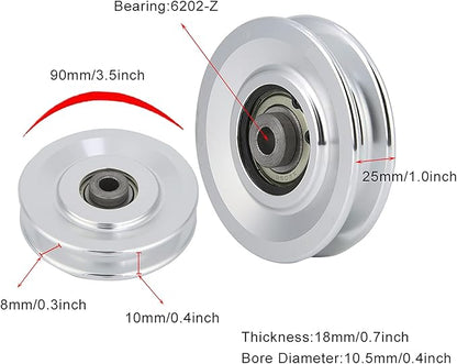 Portable Fitness Bearing Pulley Aluminium Alloy Strength Training Accessory Home Gym Equipment 1 Pcs