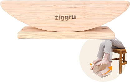 Kenko Life Ziggru Natural Wood Leg Exerciser While Sitting for Seniors | Japanese Wooden Low Impact Exercise Equipment, Steppers, Rehabilitation, Physical Activity for Elderly Over 80 Over 70