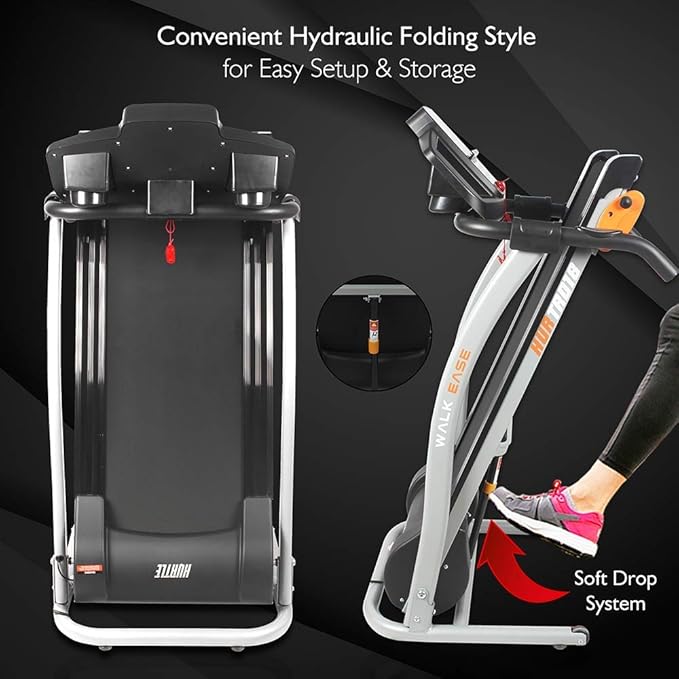 Hurtle Electric Folding Treadmill - Foldable Home Fitness Equipment for Walking & Running - Cardio Exercise Machine - Preset and Adjustable Programs, Bluetooth, 3 Incline Levels, 12 Training Modes