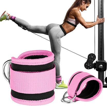 Ankle Straps Ankle Resistance Bands Wrist Cuffs Padded Straps Adjustable Fitness Glute Kickback D-Ring for Cable Machine Gym Foot Leg Training Brace Support 1 Pair