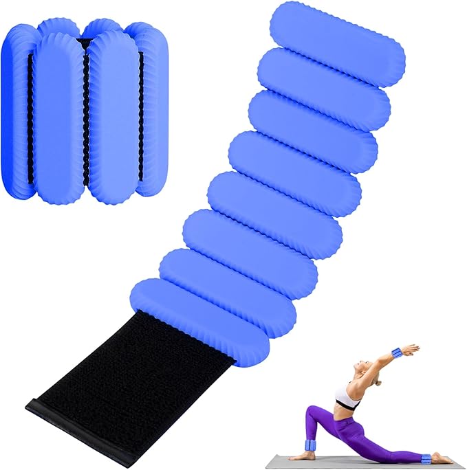 Wrist Ankle Weights for Women, Adjustable Ankle Weights Strength Training Silicone Bracelets Workout Wrist Ankle Weights for Men Women Yoga Running Dance Ankle Arm Leg Weights (2lb)