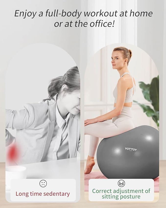 Anti-Burst Exercise Ball for Working Out, Yoga Ball for Pregnancy,Extra Thick Workout Ball for Physical Therapy,Stability Ball for Ball Chair Fitness with Pump