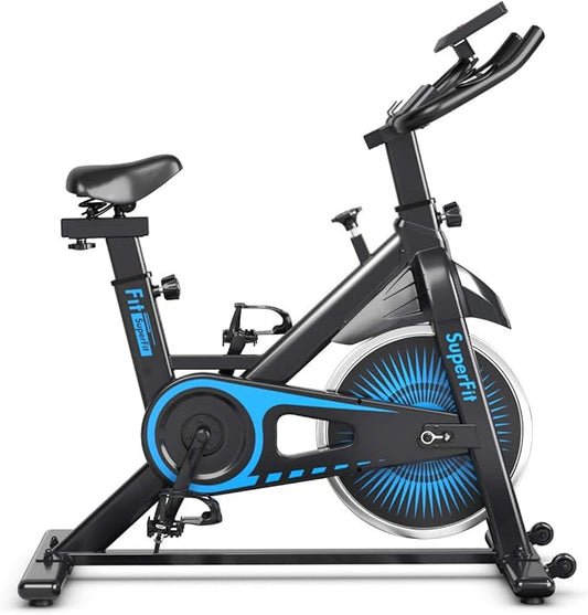 Indoor Cycling Bike, Exercise Bike w/Resistance Adjustment, Stationary Fitness Machine w/Comfortable Seat Cushion, Silent Belt Drive, Phone Holder, Fitness Training Bike for Home Gym