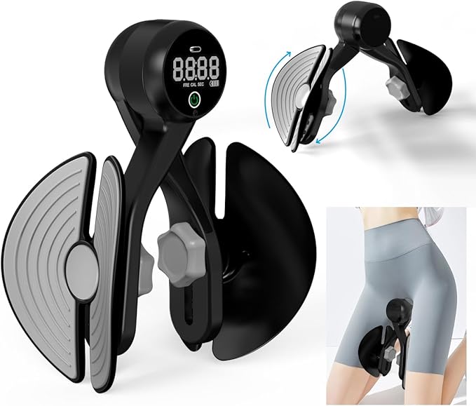 Thigh Master, Inner Thigh Exercise Equipment with Counter Rechargeable, Kegel Exerciser, Pelvic Floor Trainer, Hip Trainer for Butt/Arm/Leg with 4 Levels Resistance Adjustable