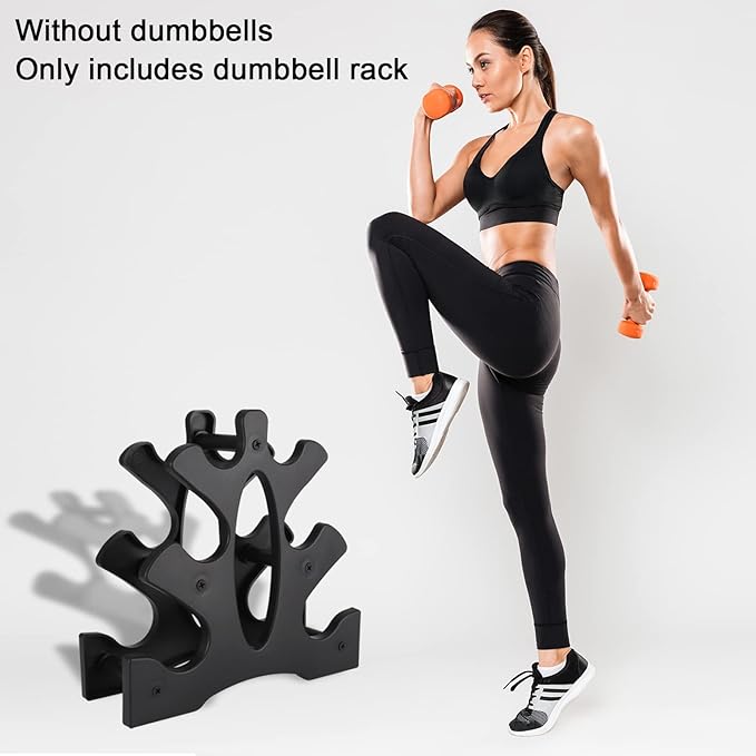 1 Pack Dumbbell Rack Stand-3 Tier Weight Rack for Dumbbells,Plastic Dumbbell Stand A Frame Triangle Small Weight Storage Shelves,Holds 1-32 LBs (Without Dumbbells)