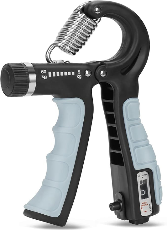 Hand Grip Strengthener with Counter, Adjustable Resistance - Forearm Trainer, Grip Strengthener, and Hand Strengthening Device for Athletes