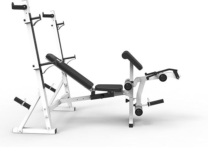 Marcy Olympic Weight Bench with Preacher Curl Pad and Leg Developer for Full-Body Workout