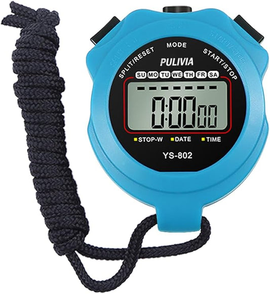 Sports Stopwatch Timer Single Lap Split Digital Stopwatch for Coaches Swimming Running Sport Training Stopwatch, Blue