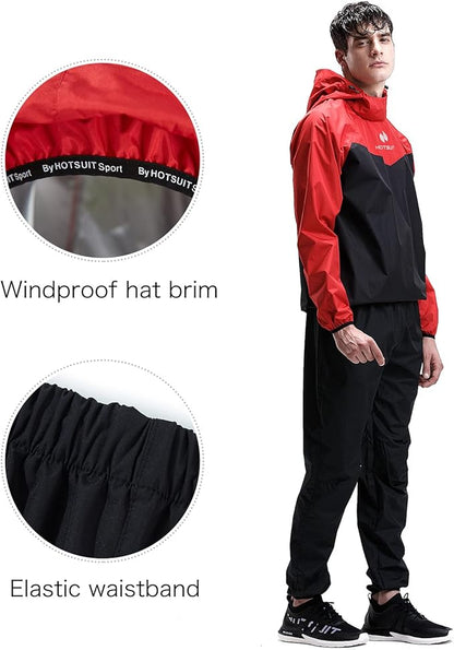 HOTSUIT Sauna Suit for Men Sweat Sauna Jacket Pant Gym Workout Sweat Suits