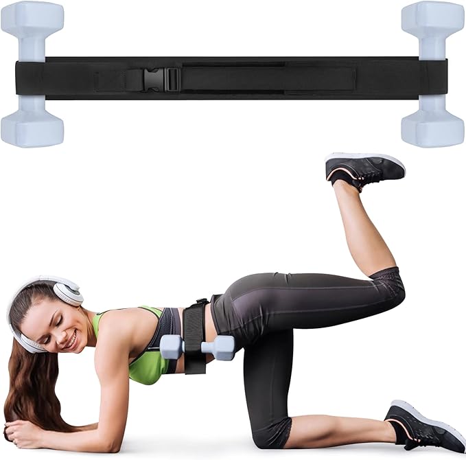 Hip Thrust Belt, Booty Belt for Hip Thrust Use with Dumbbells, Kettlebells, Plates, Exercise Hip Thrust Belt with Slip-Resistant Padding for the Gym, Home and Workouts